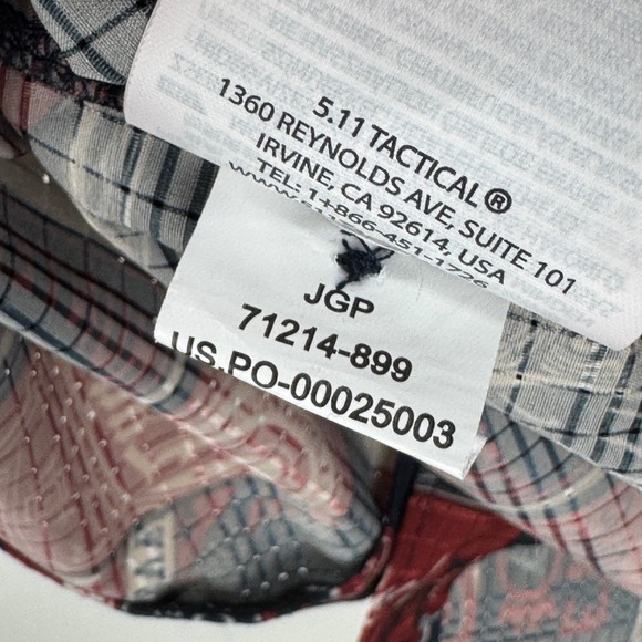 5.11 Tactical Button Shirt Men XL Blue Red Snap‎ Beer Can AOP All Over Print - Picture 8 of 10